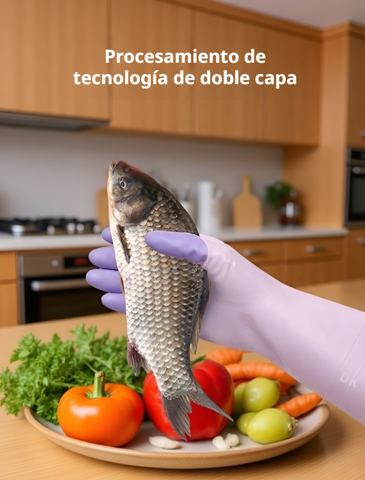 Guantes domésticos resistentes al aceite en uso