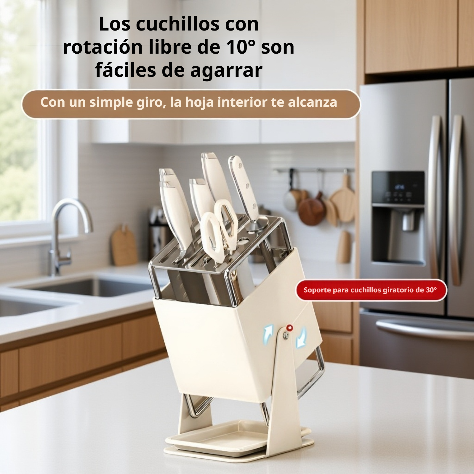  Estante giratorio para cuchillos de cocina