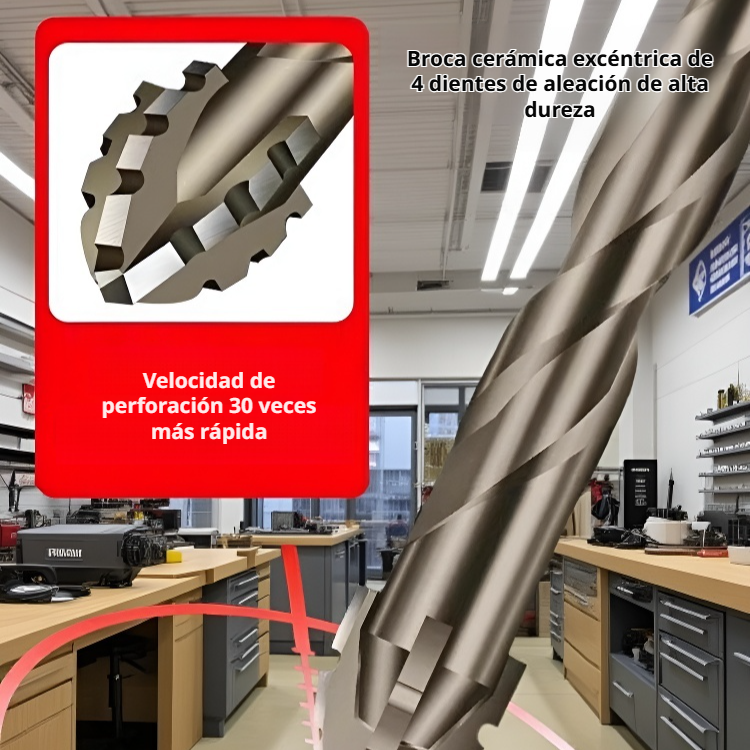 Broca excéntrica de carburo de tungsteno con cuatro filos dentados
