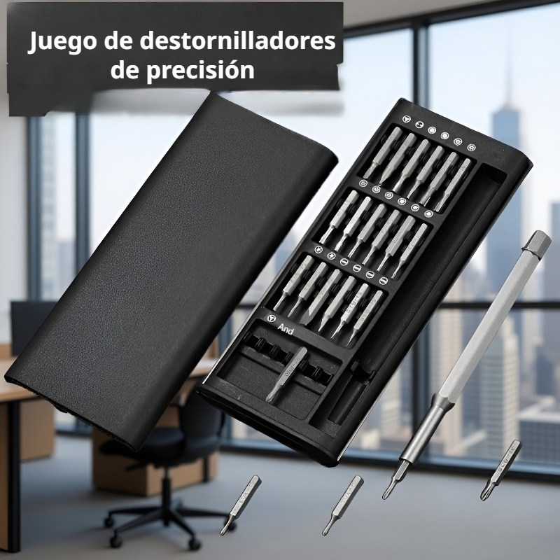 Juego de destornilladores de precisión 24 en 1, herramienta multifuncional para reparación