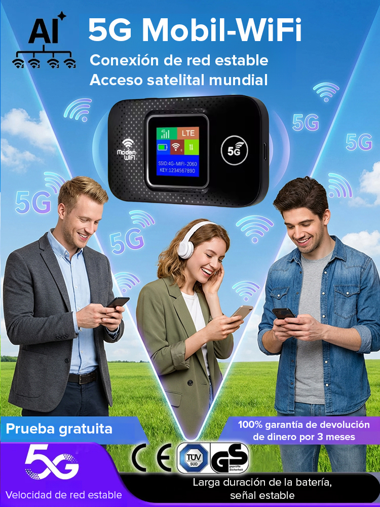 【Listo para usar】WiFi portátil 5G de alta velocidad sin límites