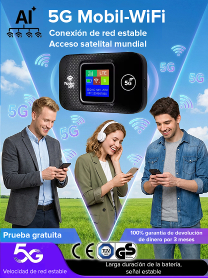 【Listo para usar】WiFi portátil 5G de alta velocidad sin límites