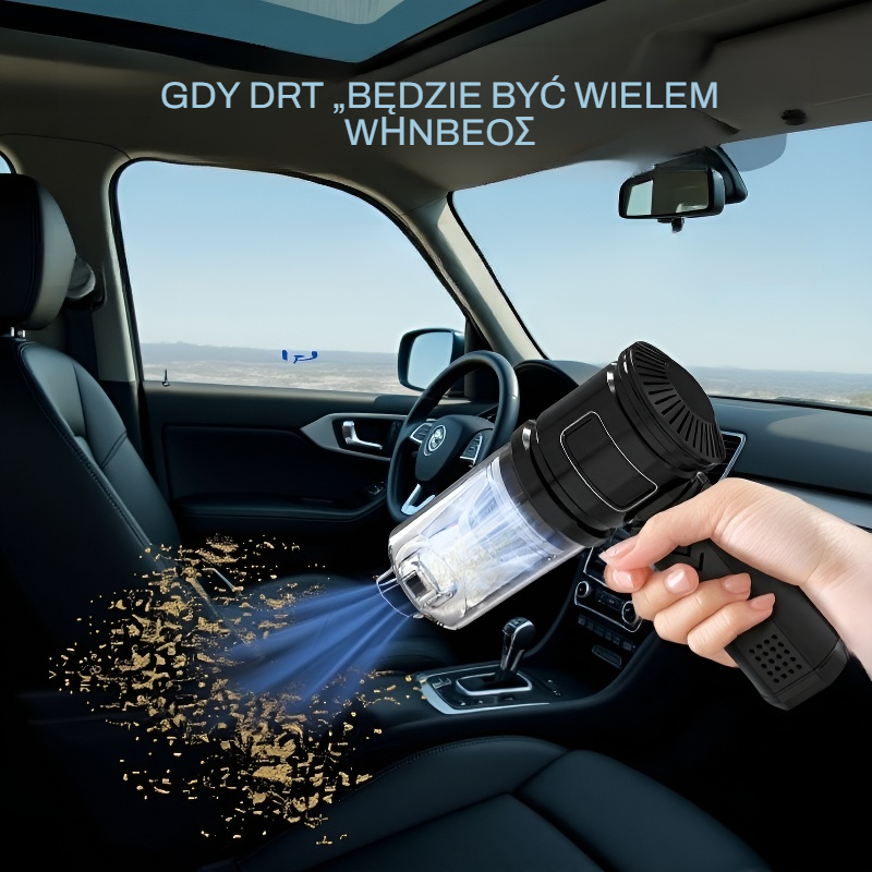 Przenośny odkurzacz samochodowy o dużej mocy ssania