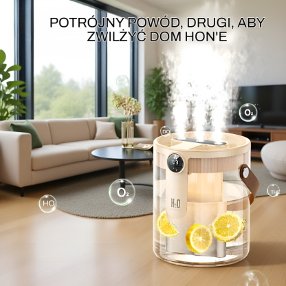 Wielofunkcyjny nawilżacz powietrza z podwójną dyszą i dużą ilością mgły
