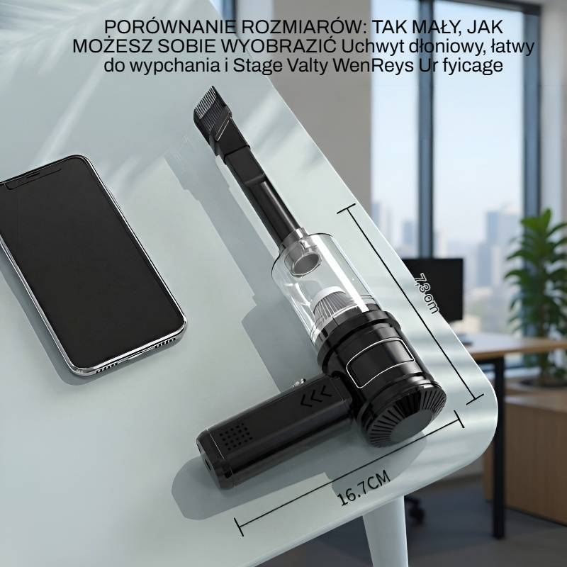 Przenośny odkurzacz samochodowy o dużej mocy ssania