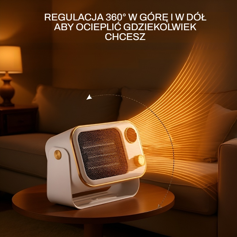 Ceramiczny grzejnik PTC naścienny, montaż bez wiercenia, cicha praca