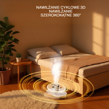 Wielofunkcyjny nawilżacz powietrza z podwójną dyszą i dużą ilością mgły