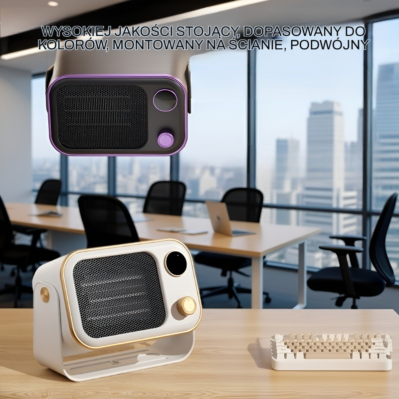 Ceramiczny grzejnik PTC naścienny, montaż bez wiercenia, cicha praca