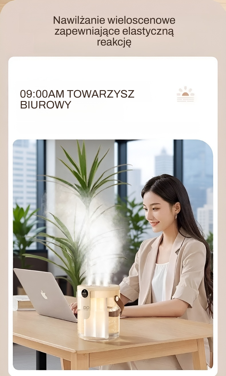 Ultradźwiękowy nawilżacz powietrza z dużym zbiornikiem