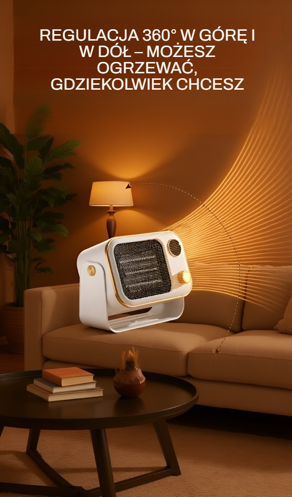 Grzejnik PTC naścienny z eleganckim designem