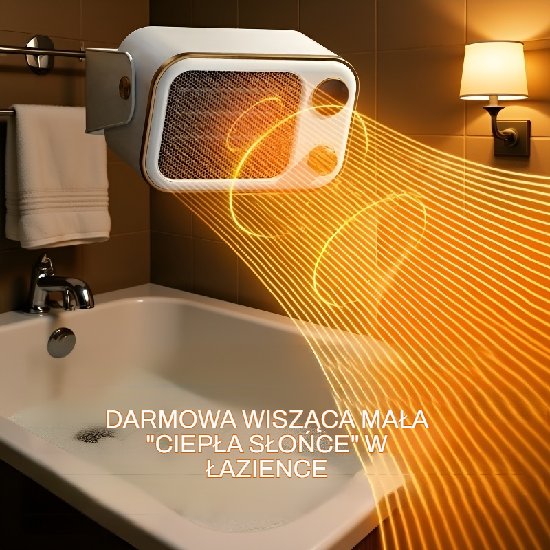 Ceramiczny grzejnik PTC naścienny, montaż bez wiercenia, cicha praca