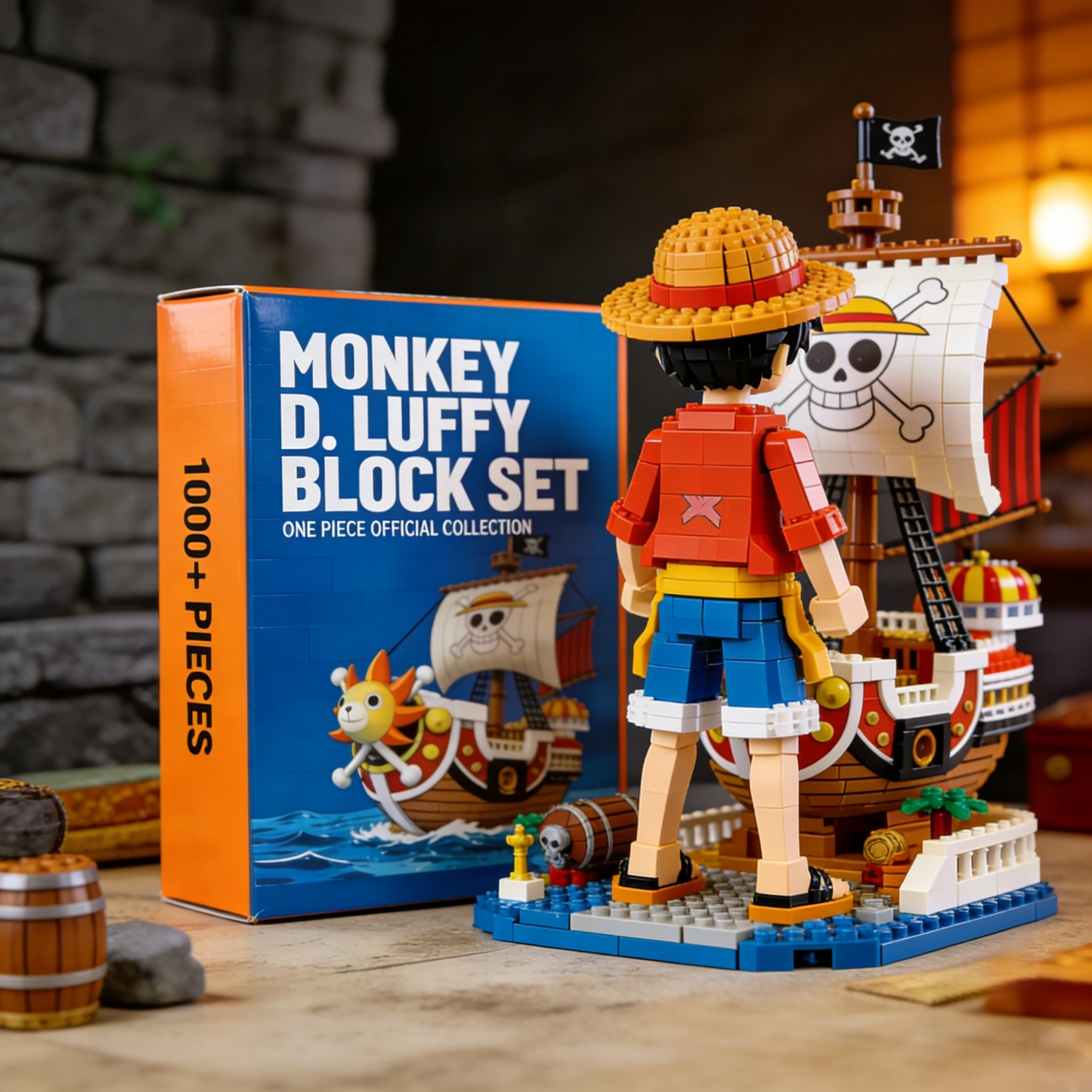 Monkey D. Luffy Pirate Ship Building Blocks Set – Anime Collectible Display Model