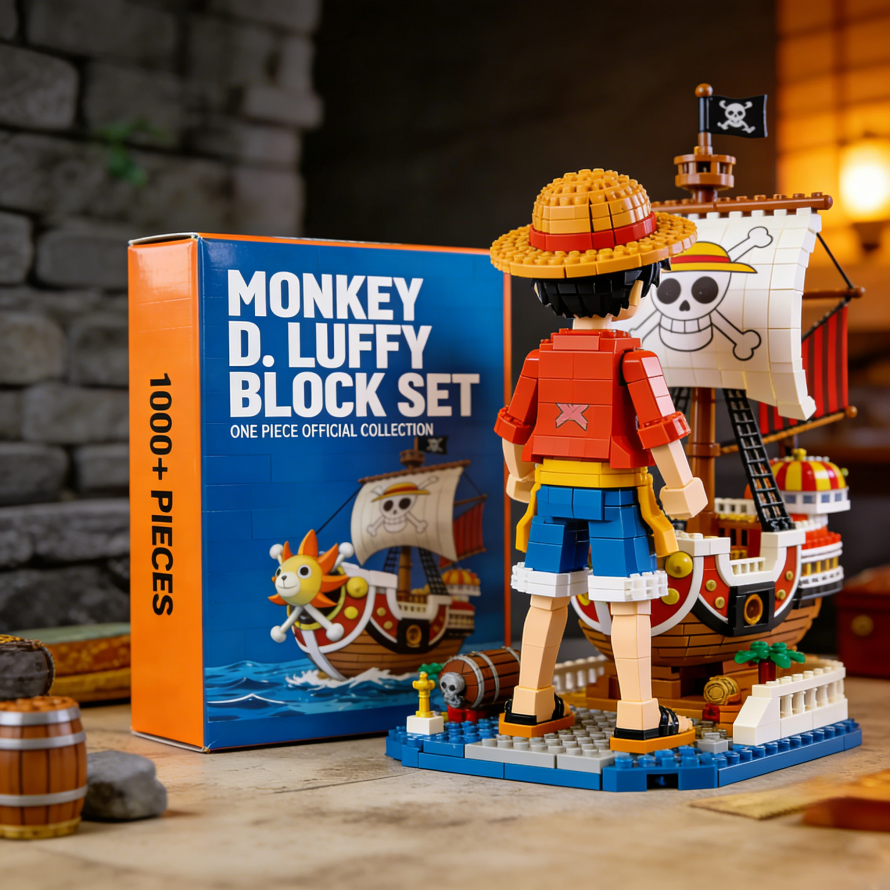 Monkey D. Luffy Pirate Ship Building Blocks Set – Anime Collectible Display Model