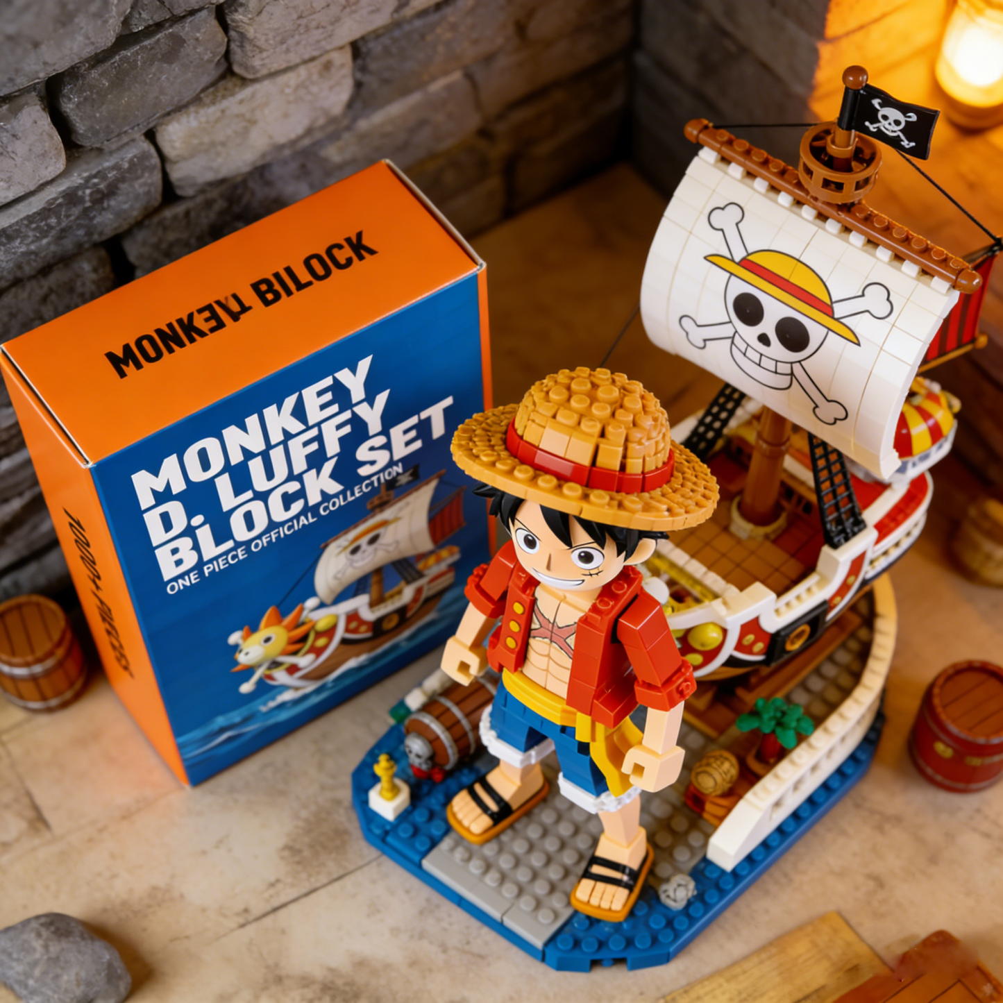 Monkey D. Luffy Pirate Ship Building Blocks Set – Anime Collectible Display Model