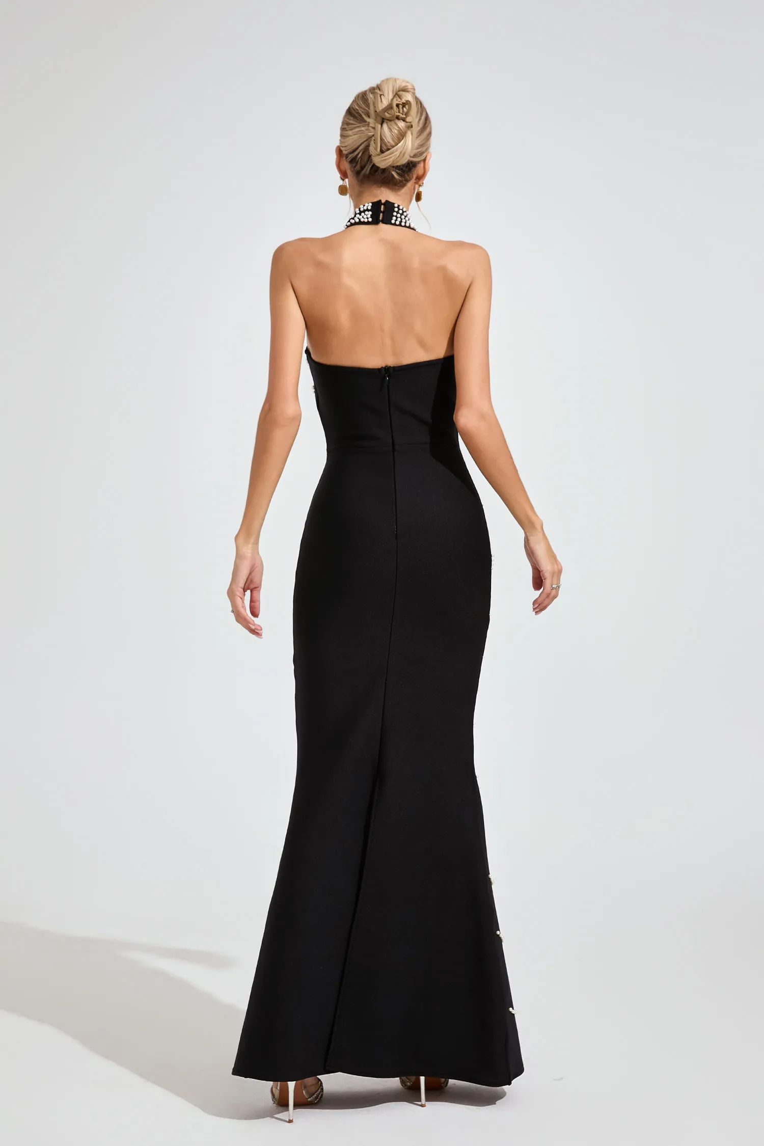 Ashlyn Black Halter Dress