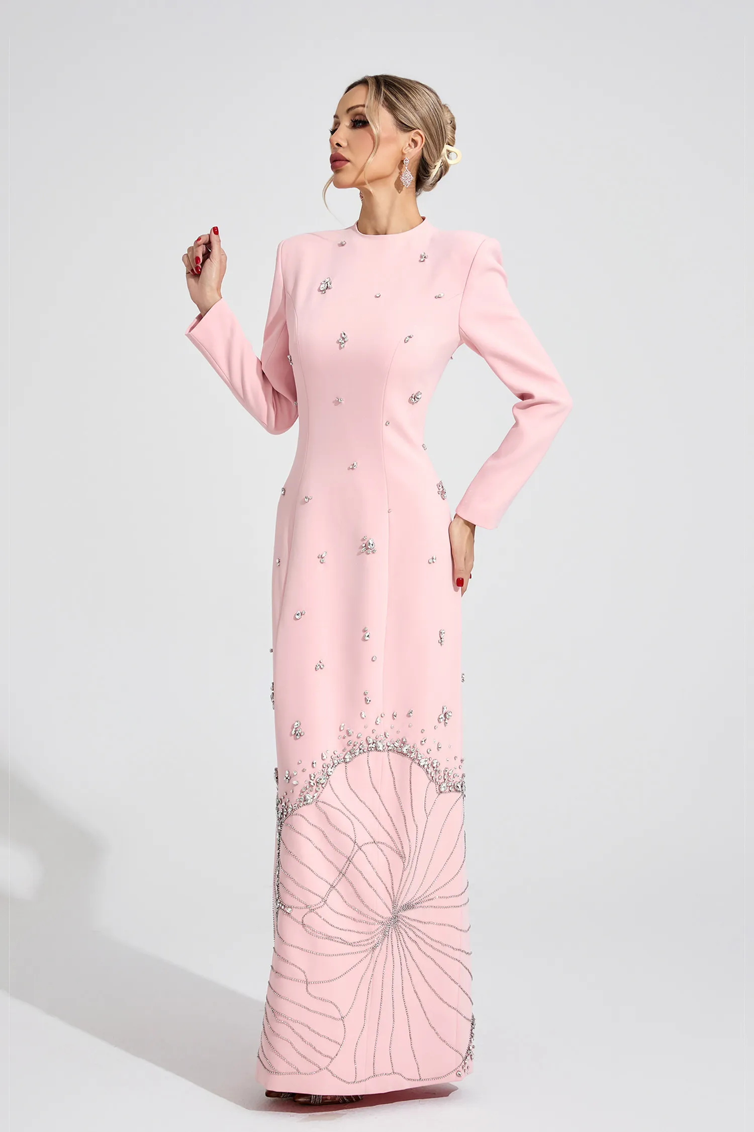 Annabel Black Fitted Long Dress
