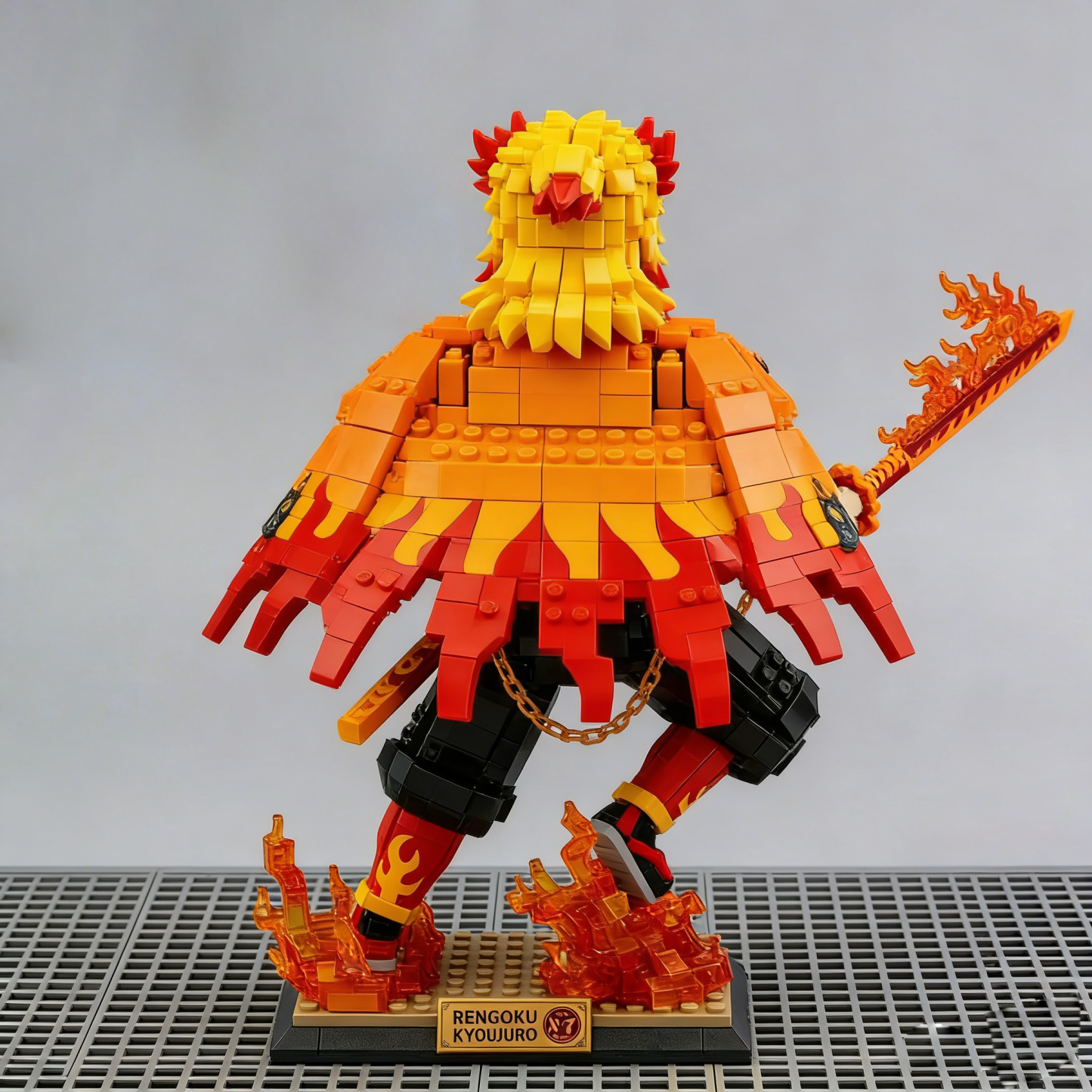 Demon Slayer Rengoku Block Figure – Flame Hashira Anime Brick Collectible Display Model