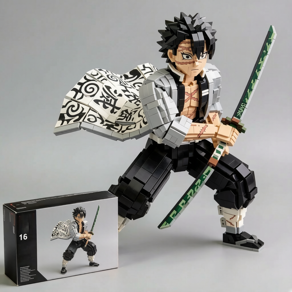 Demon Slayer Sanemi Block Figure – Wind Hashira Anime Brick Collectible Toy