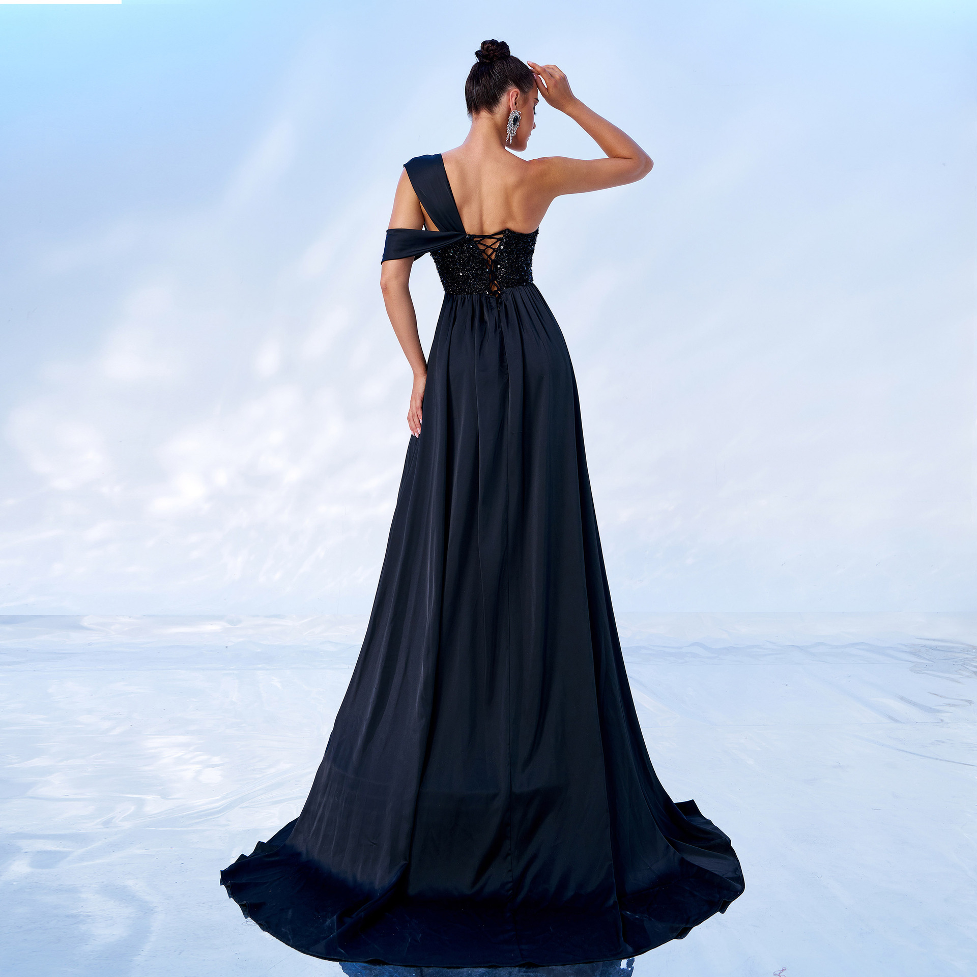 Amaya One-shoulder full skirt dress