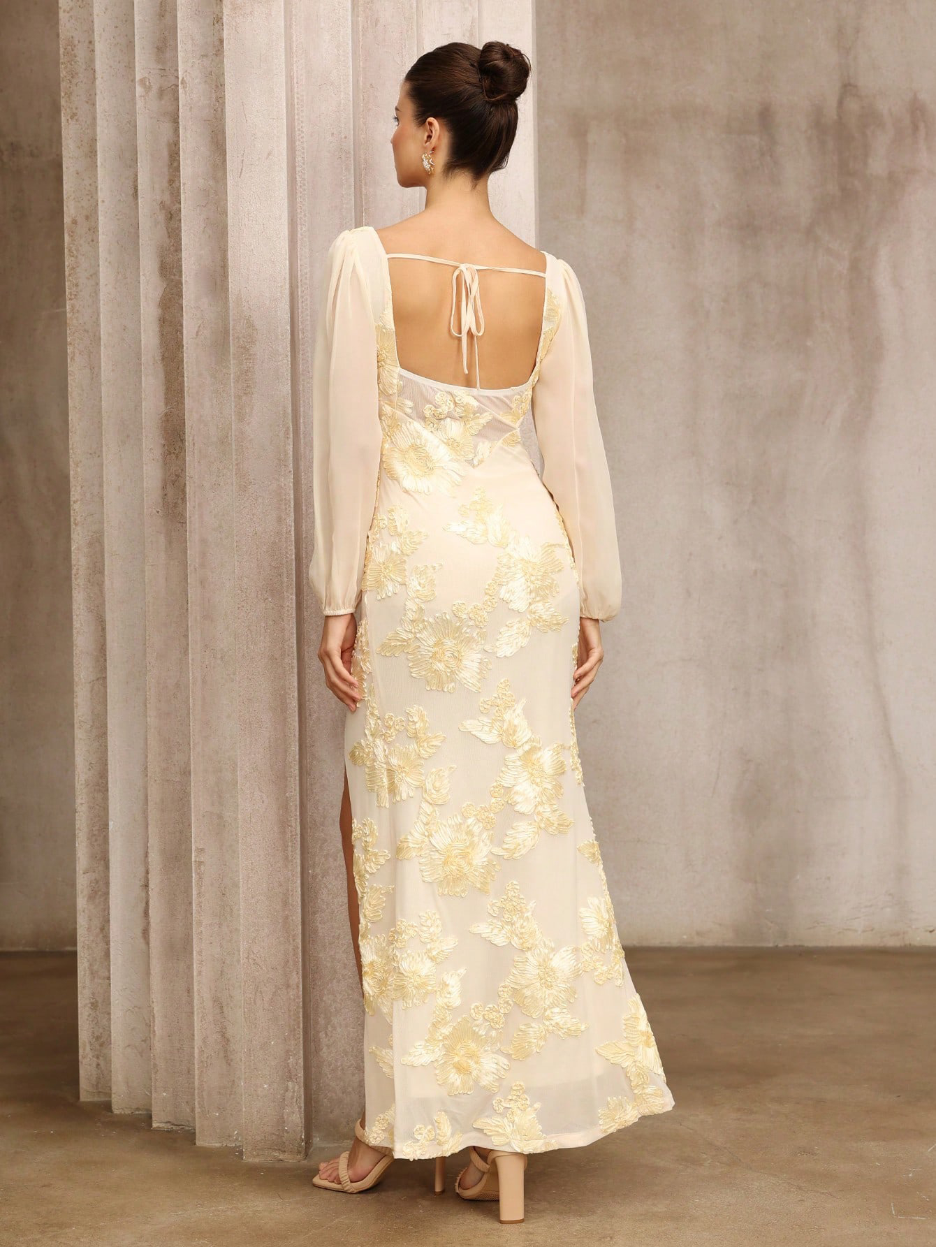 Annabel Yellow Slit Dress