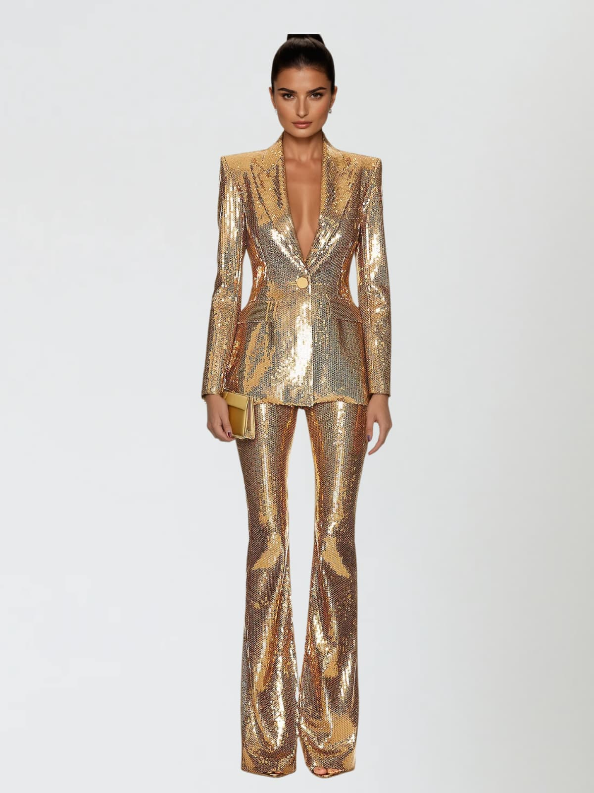Annabel Gold Sequined Suit