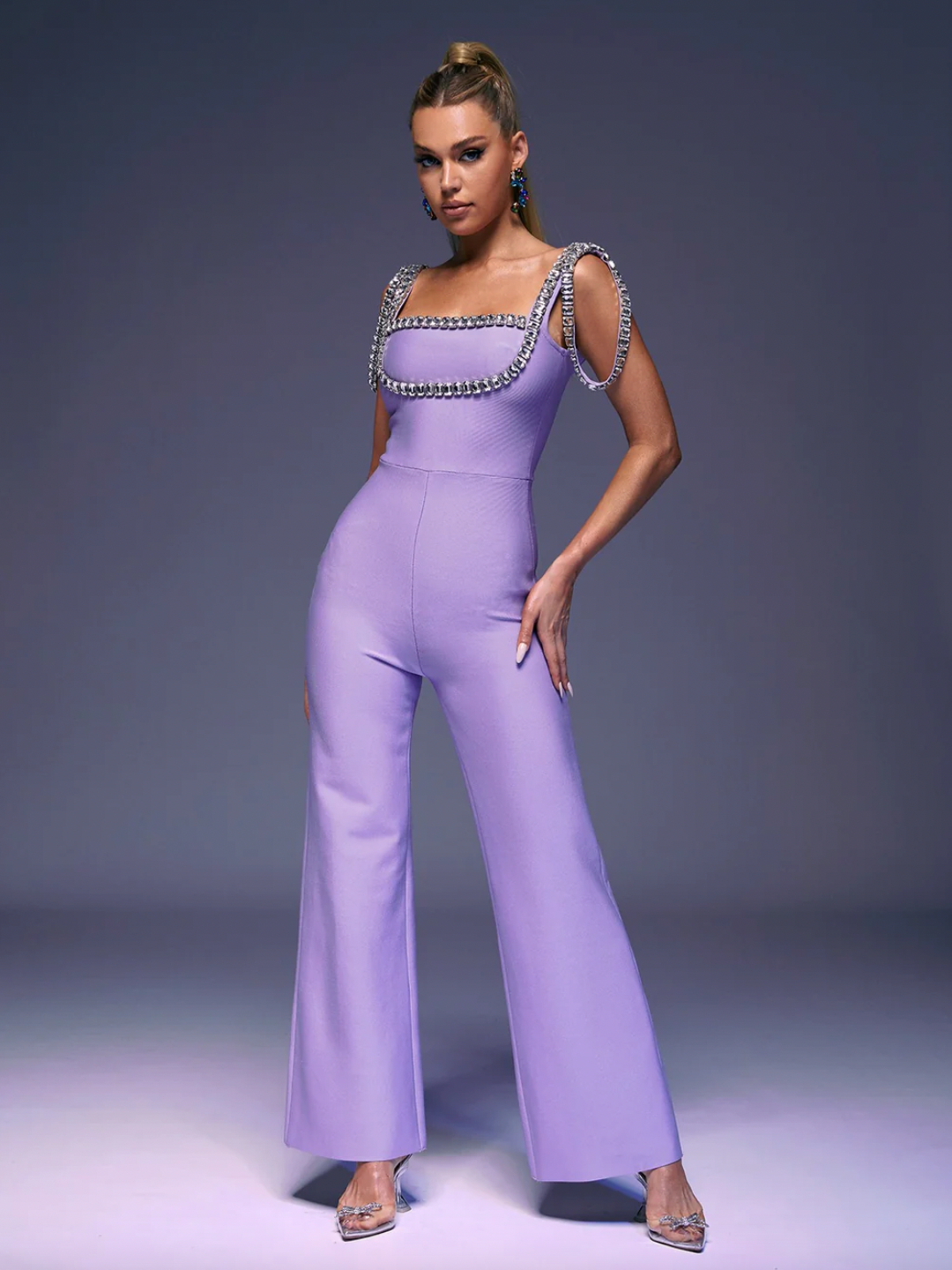 Arianne Purple High-Waisted Jumpsuit