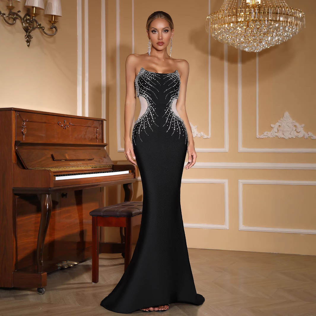 Ashlyn Black Strapless Maxi Dress