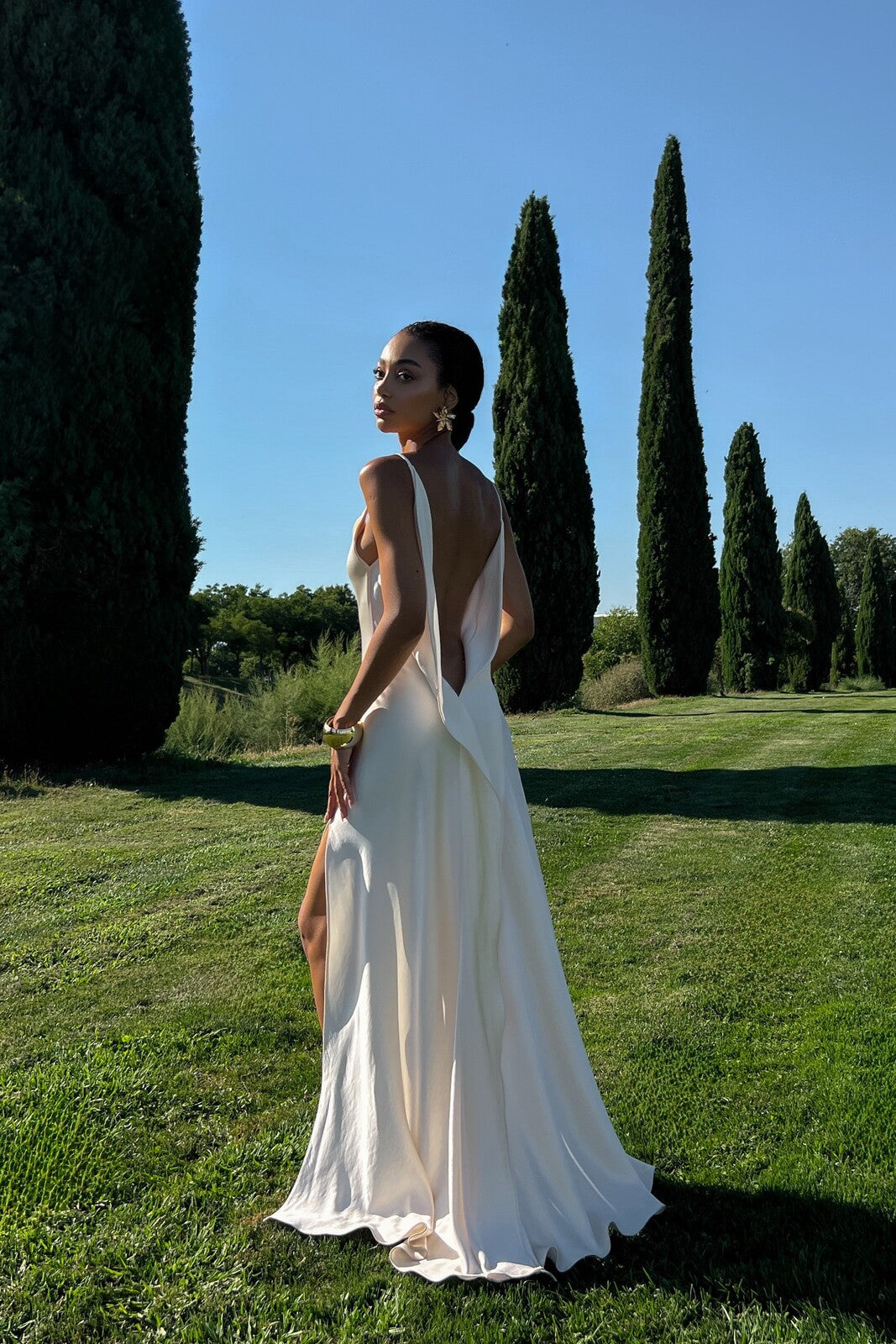 Beatrice White Backless Dress