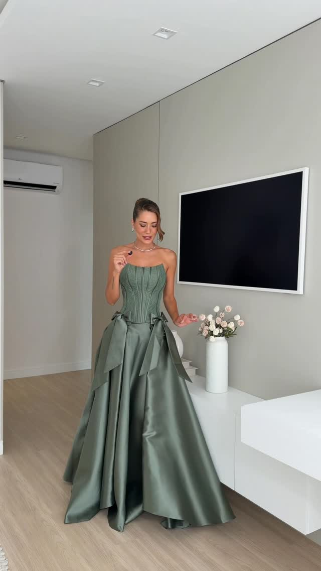 Ayla Green Strapless Dress