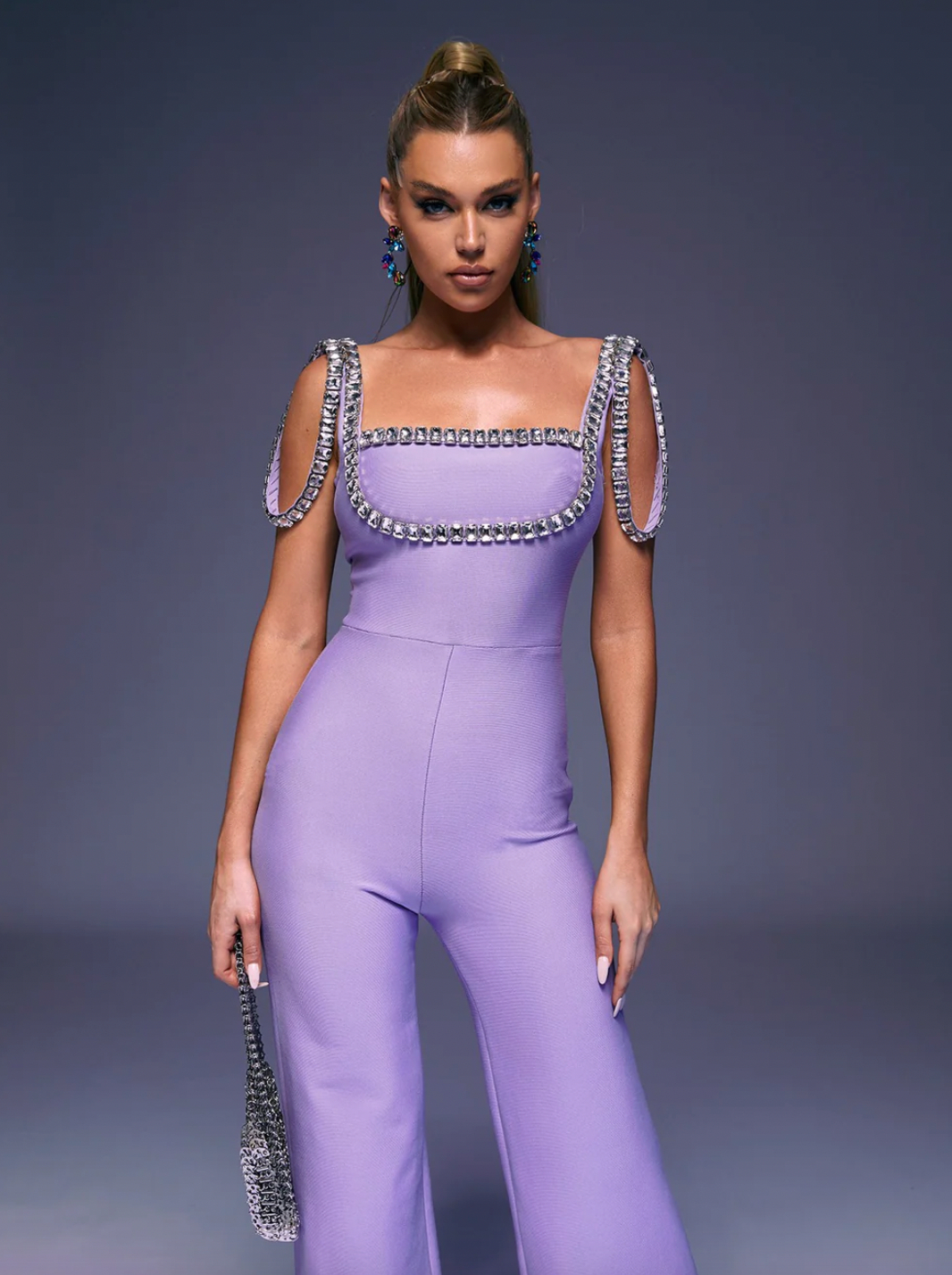 Arianne Purple High-Waisted Jumpsuit