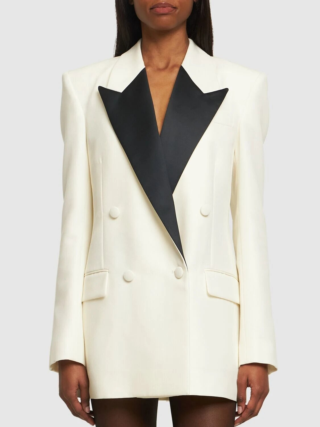 Aliyah Color-blocked lapel suit jacket