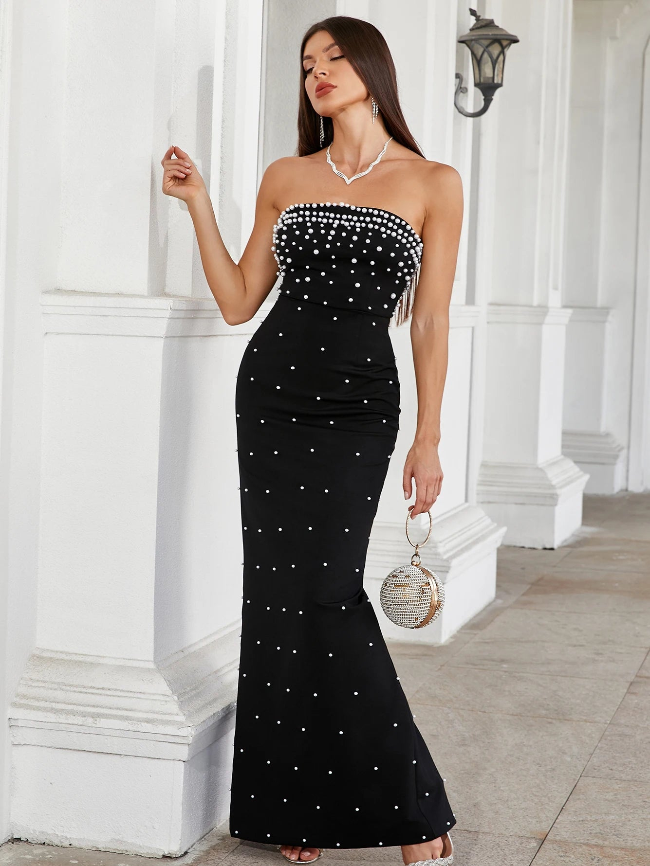Ashlyn Black Strapless Dress