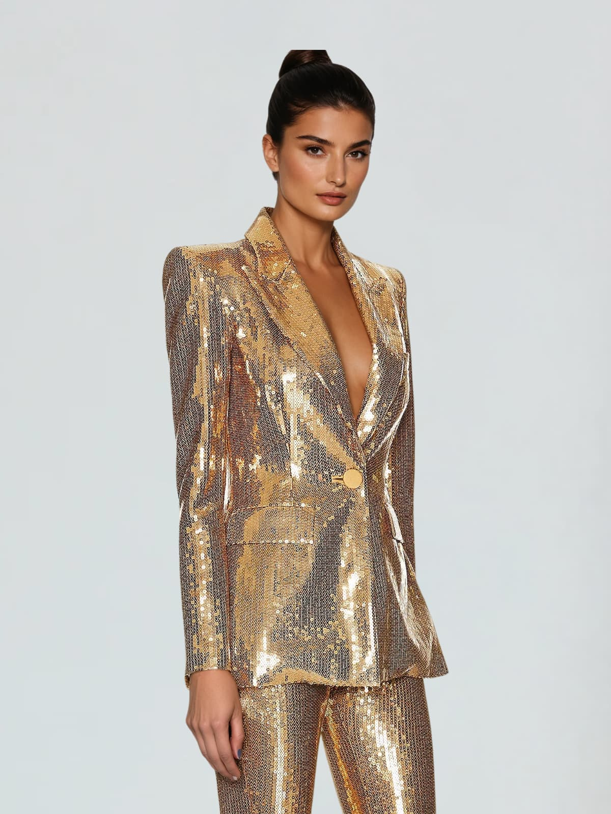 Annabel Gold Sequined Suit