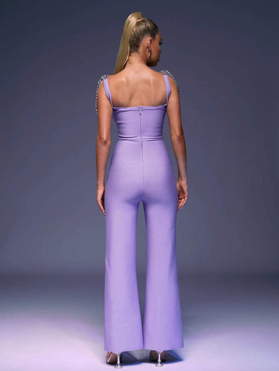 Arianne Purple High-Waisted Jumpsuit