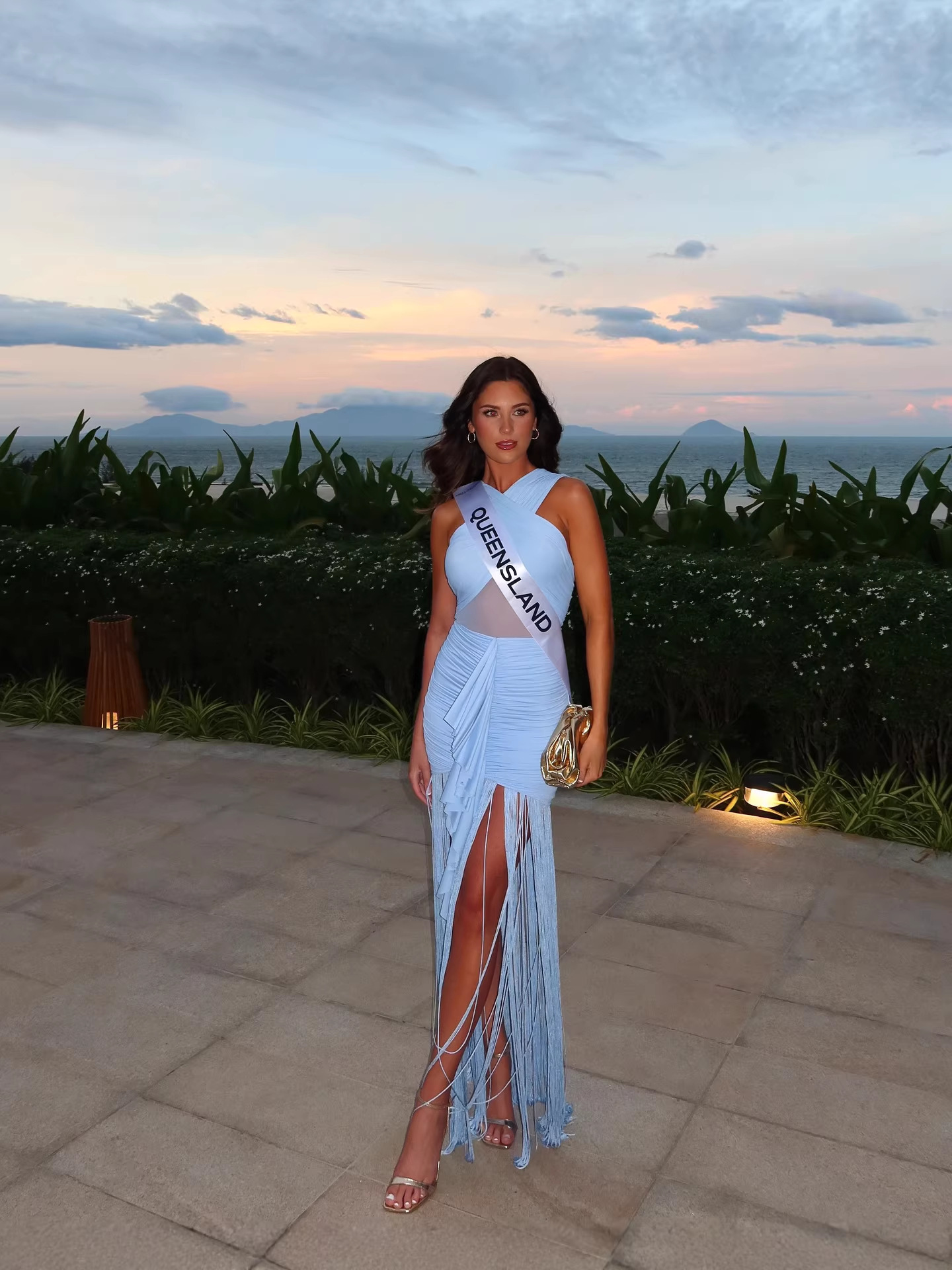 Arianne Blue Mesh Dress