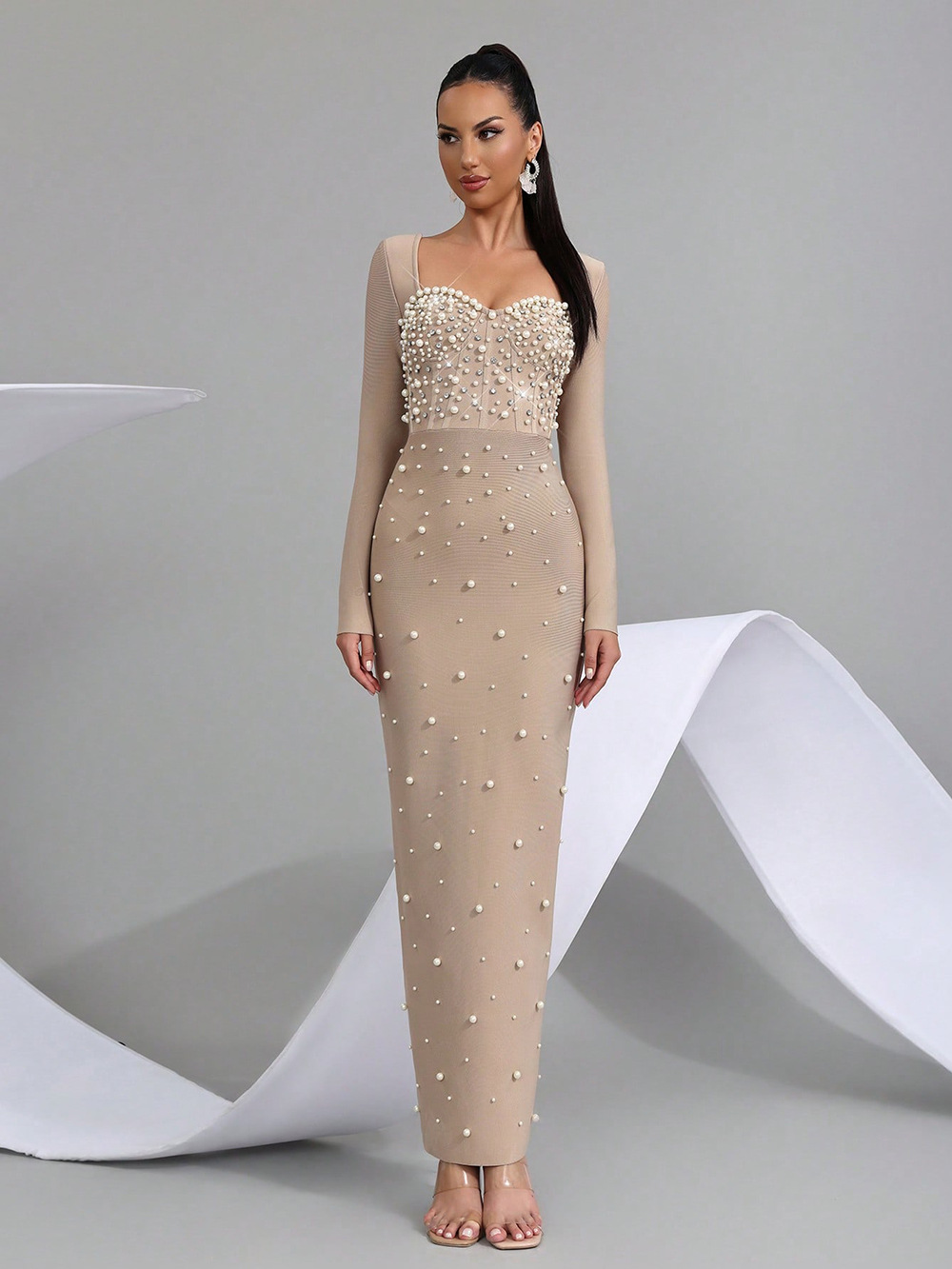 Arianne Apricot Bandage Dress