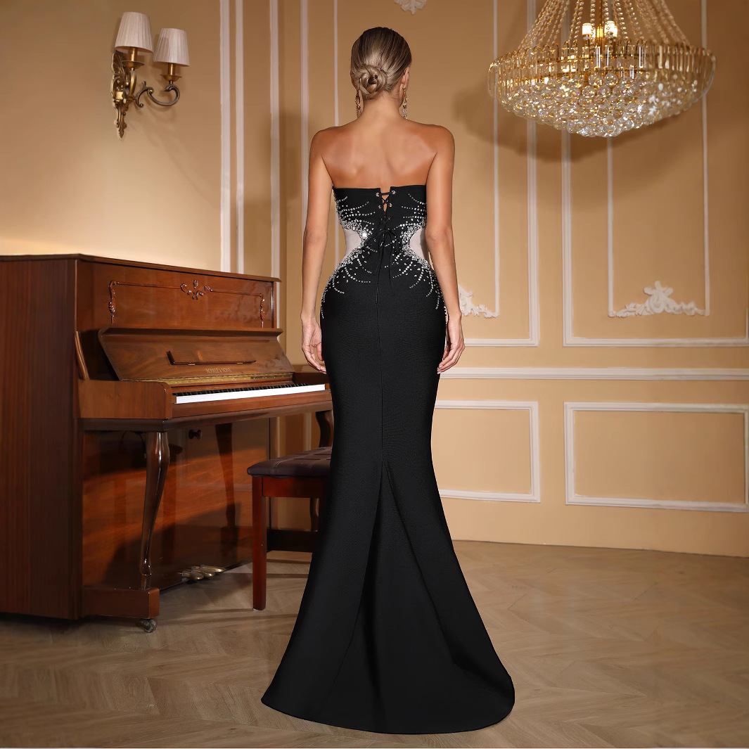 Ashlyn Black Strapless Maxi Dress