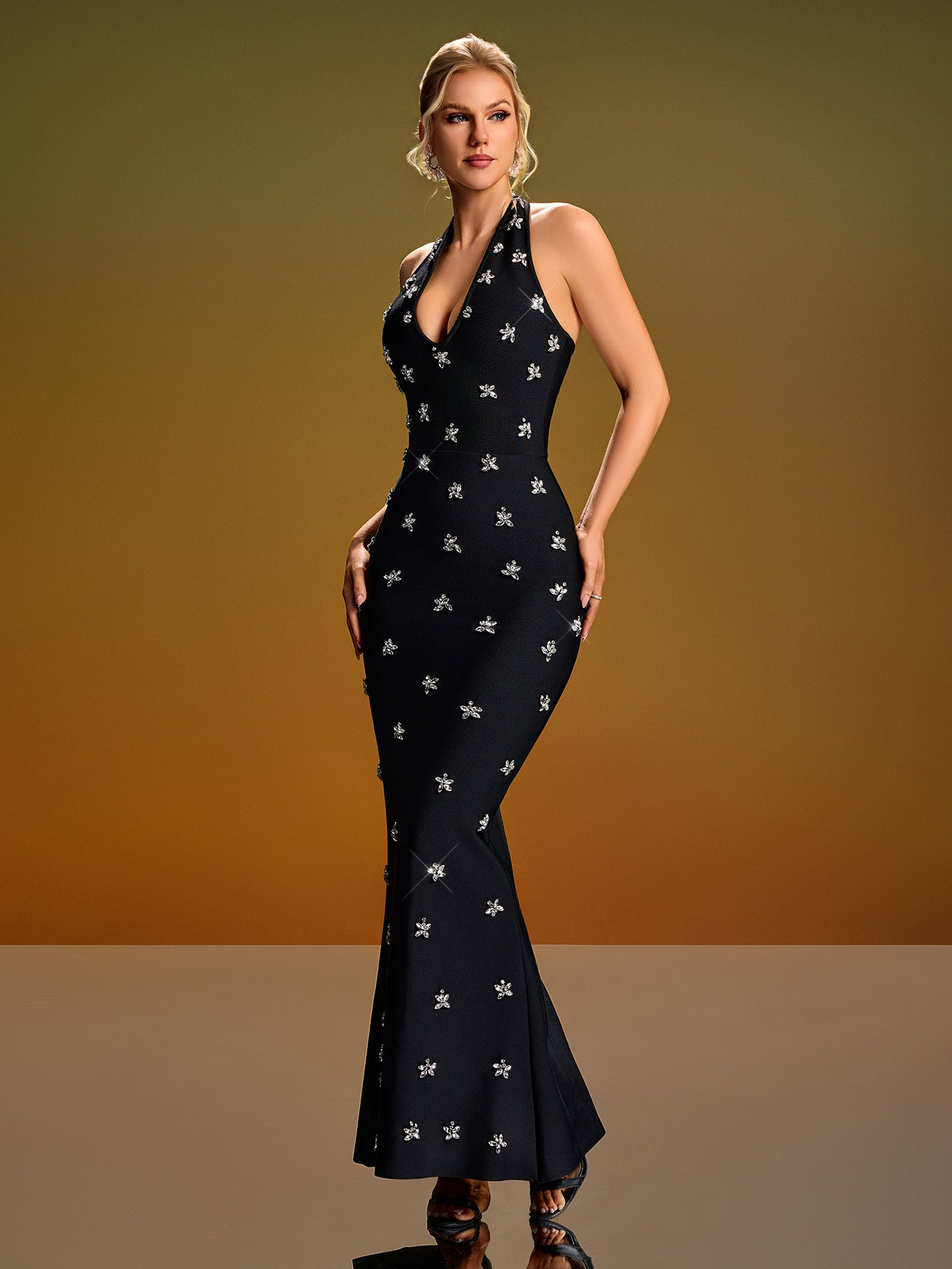 Ayla Black Backless Mermaid Dress