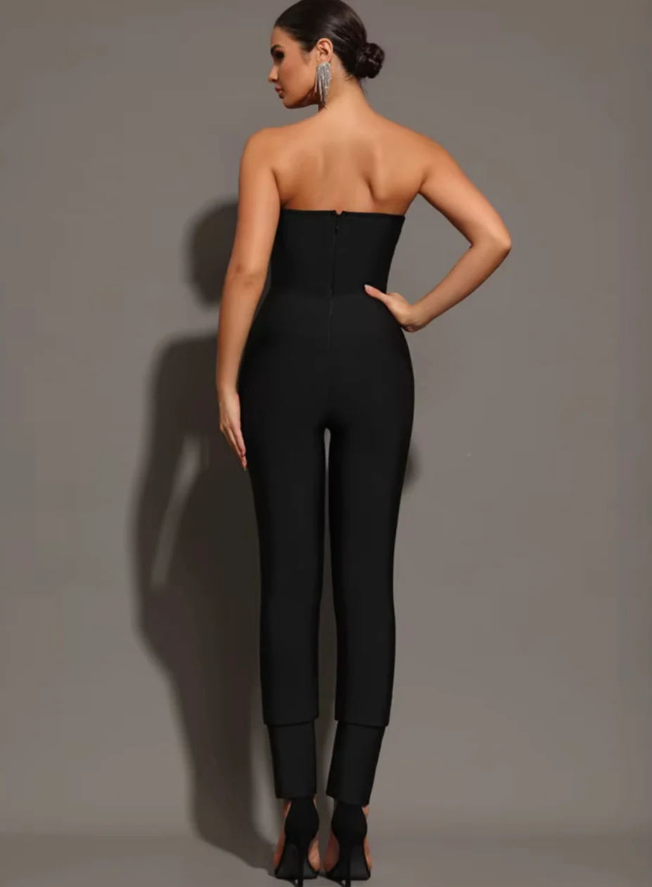 Arianne Black Strapless Jumpsuit