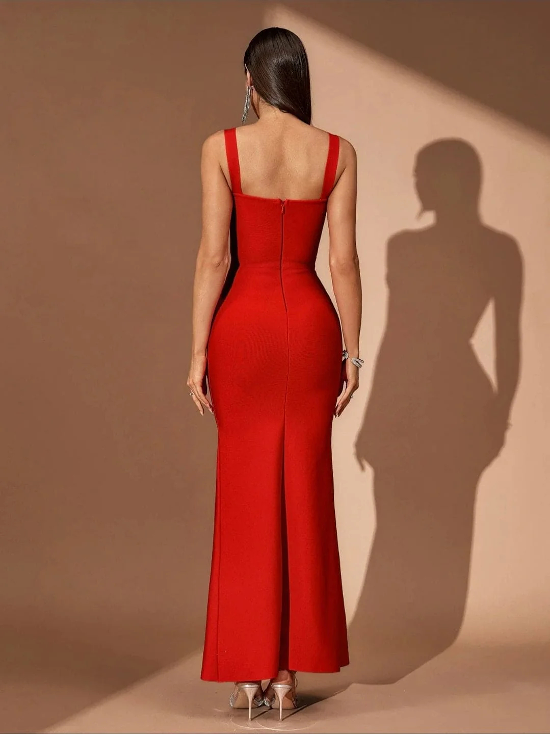 Amabel Spaghetti strap slit dress