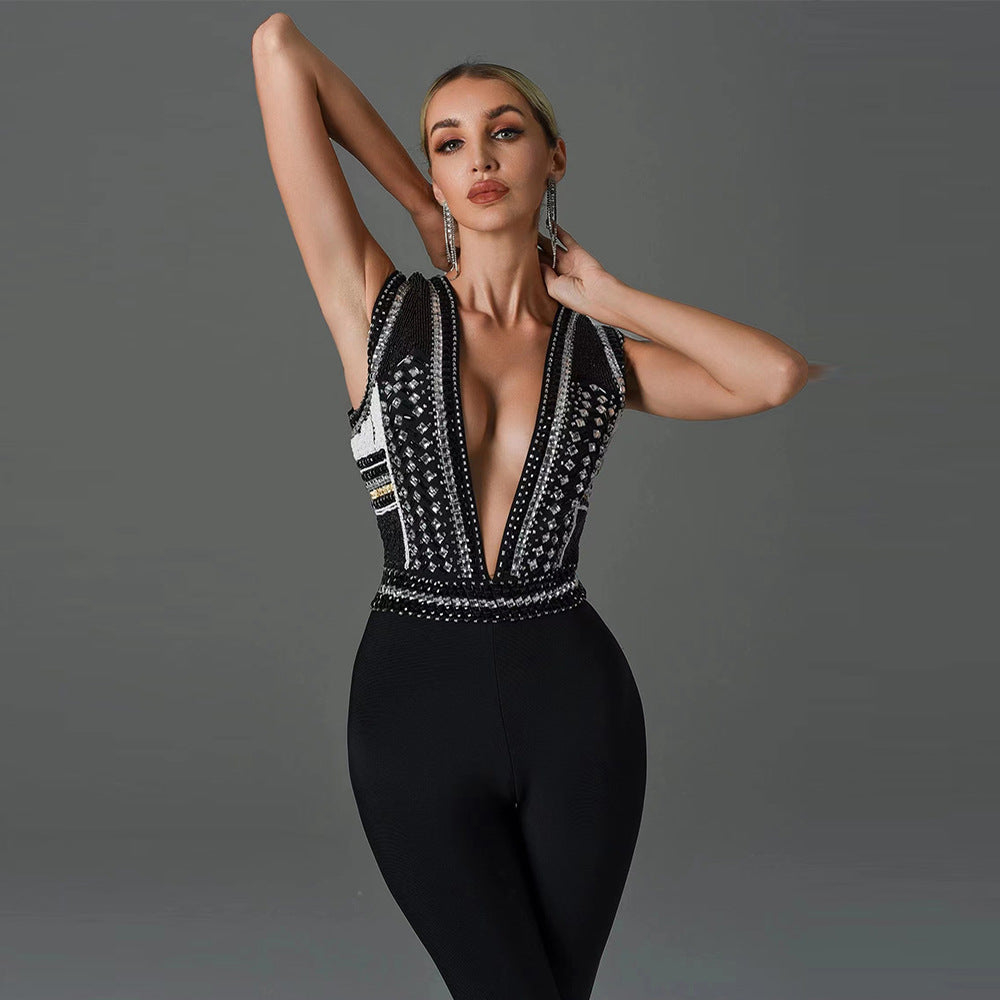 Ashlyn Black Slim-Fit Jumpsuit