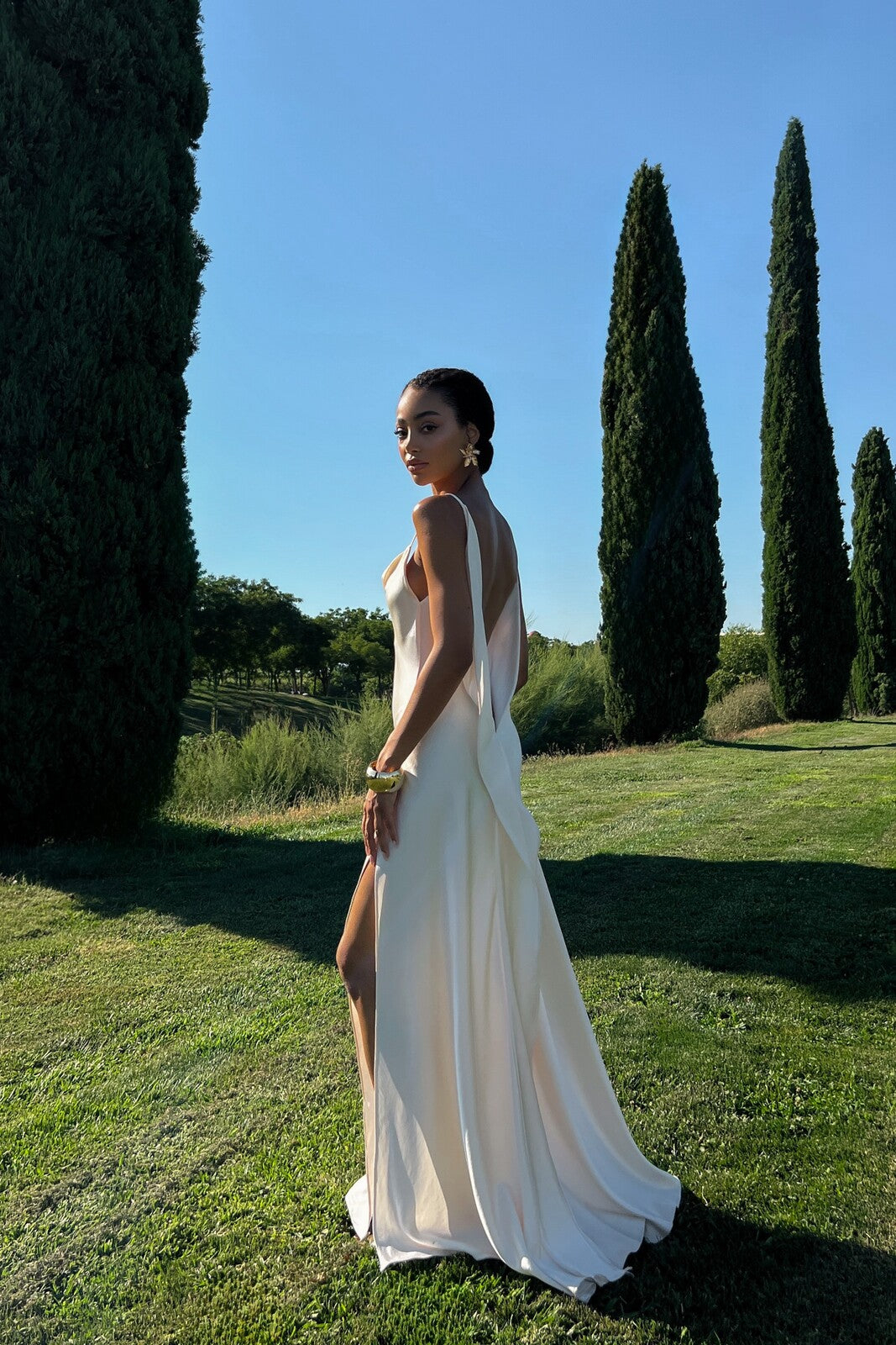 Beatrice White Backless Dress