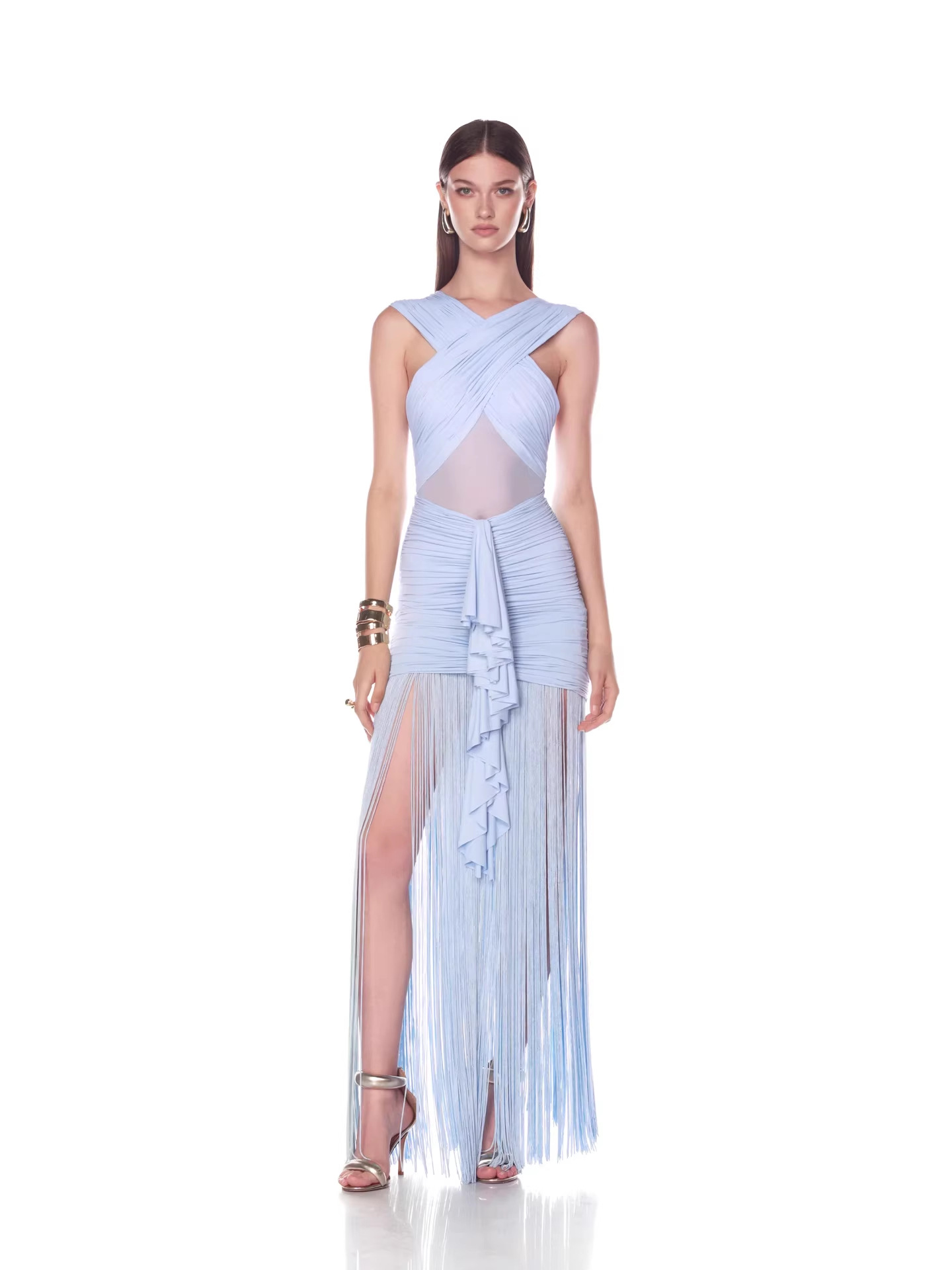 Arianne Blue Mesh Dress