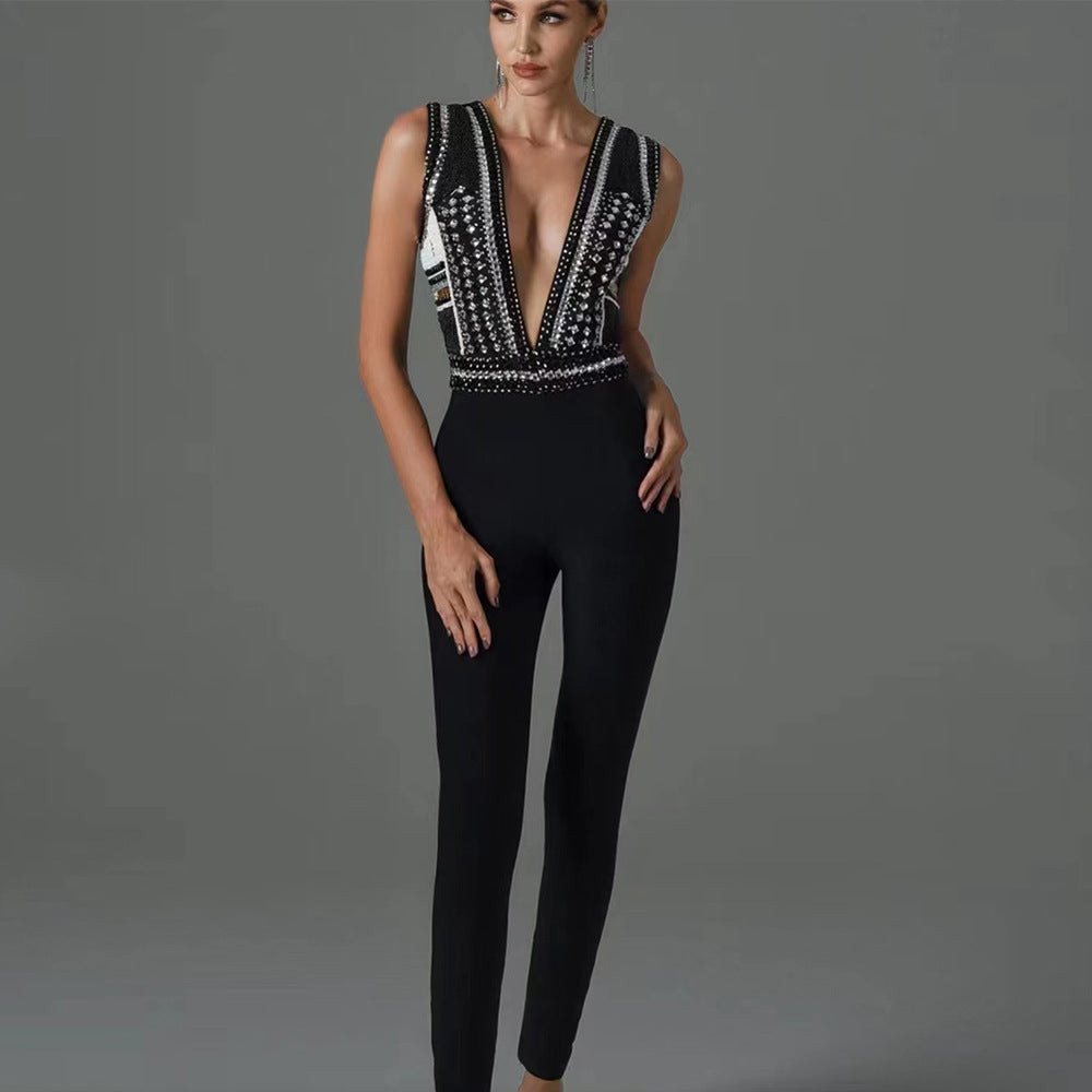 Ashlyn Black Slim-Fit Jumpsuit
