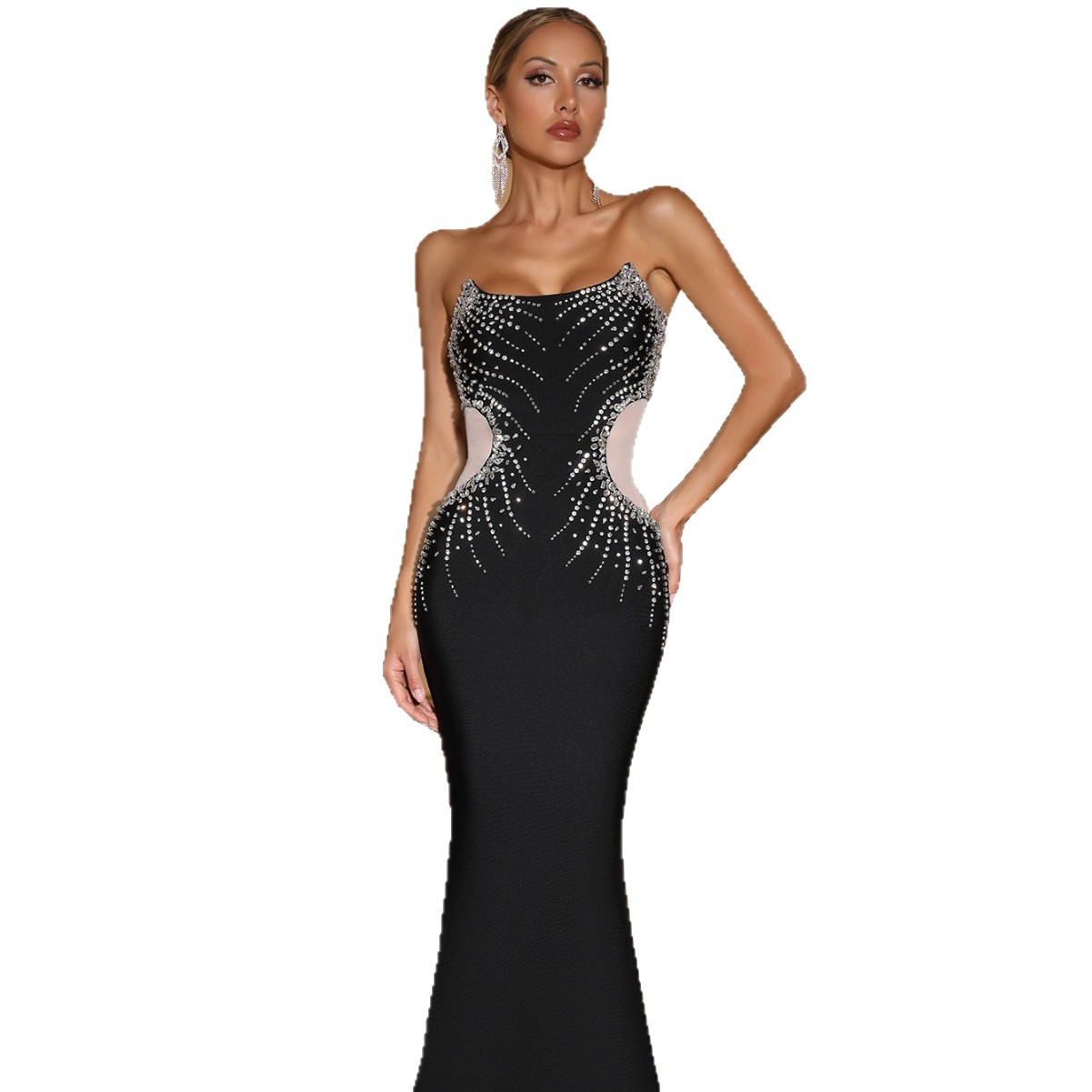 Ashlyn Black Strapless Maxi Dress