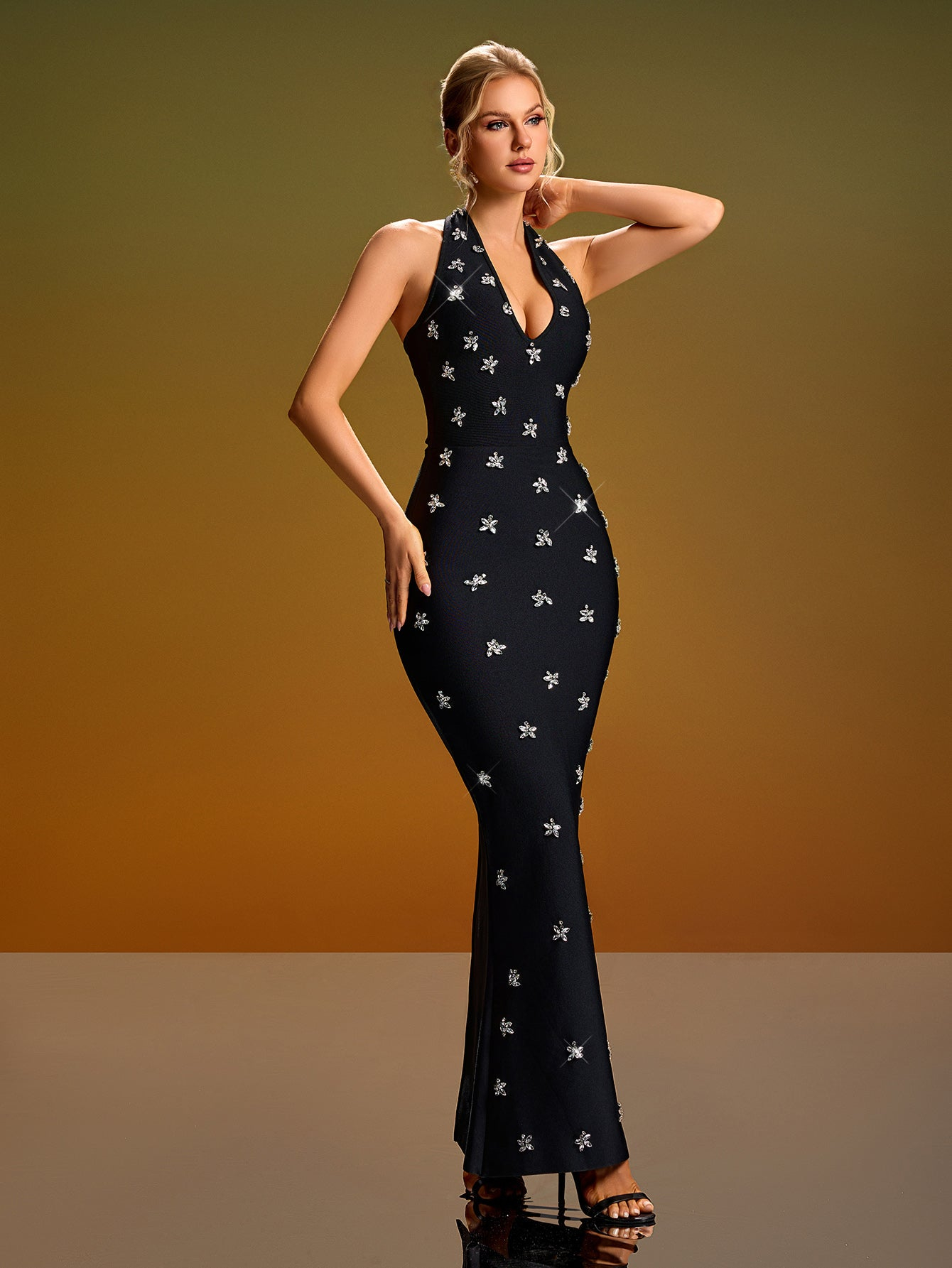 Ayla Black Backless Mermaid Dress