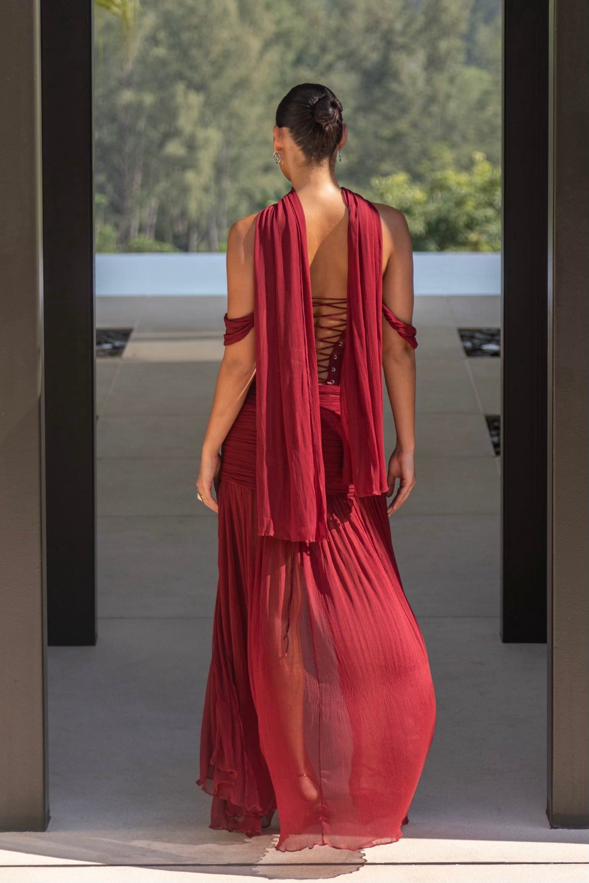 Brynn Red Strapless Two-Piece Set