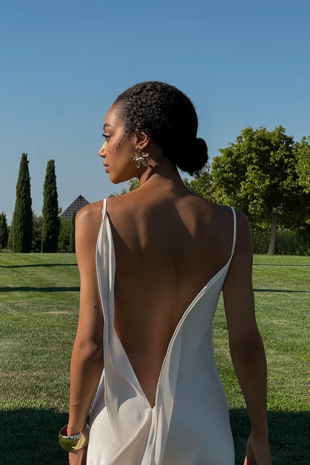 Beatrice White Backless Dress
