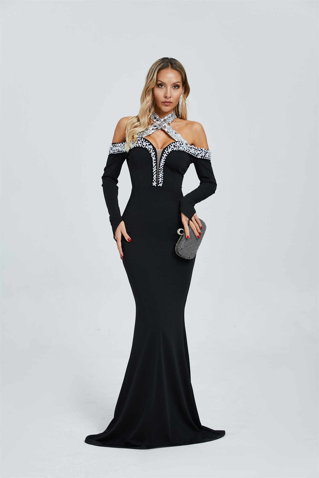 Adela halter neck long dress