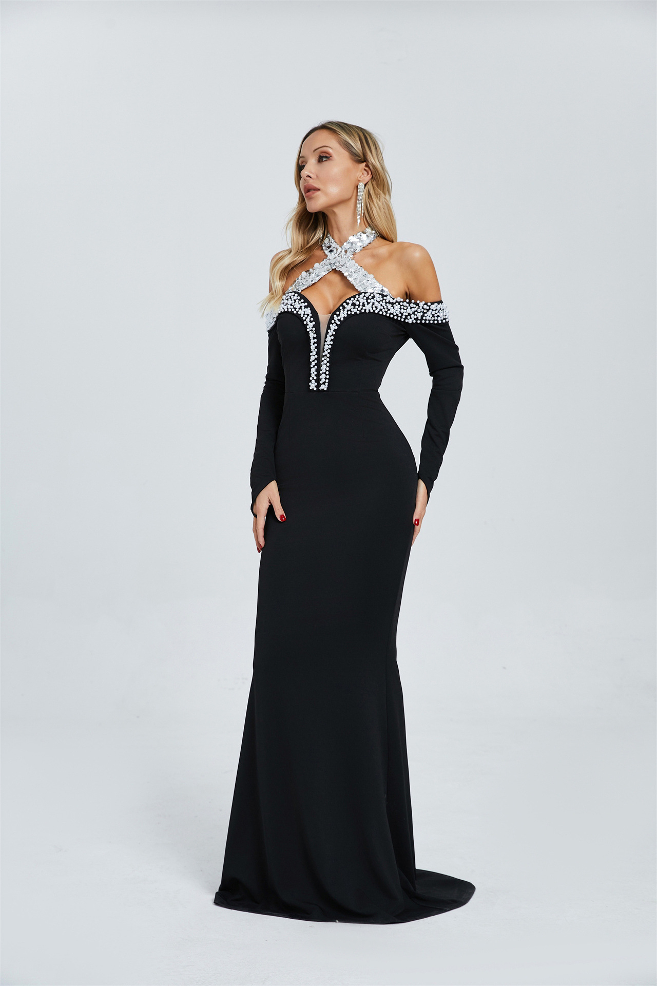 Adela halter neck long dress